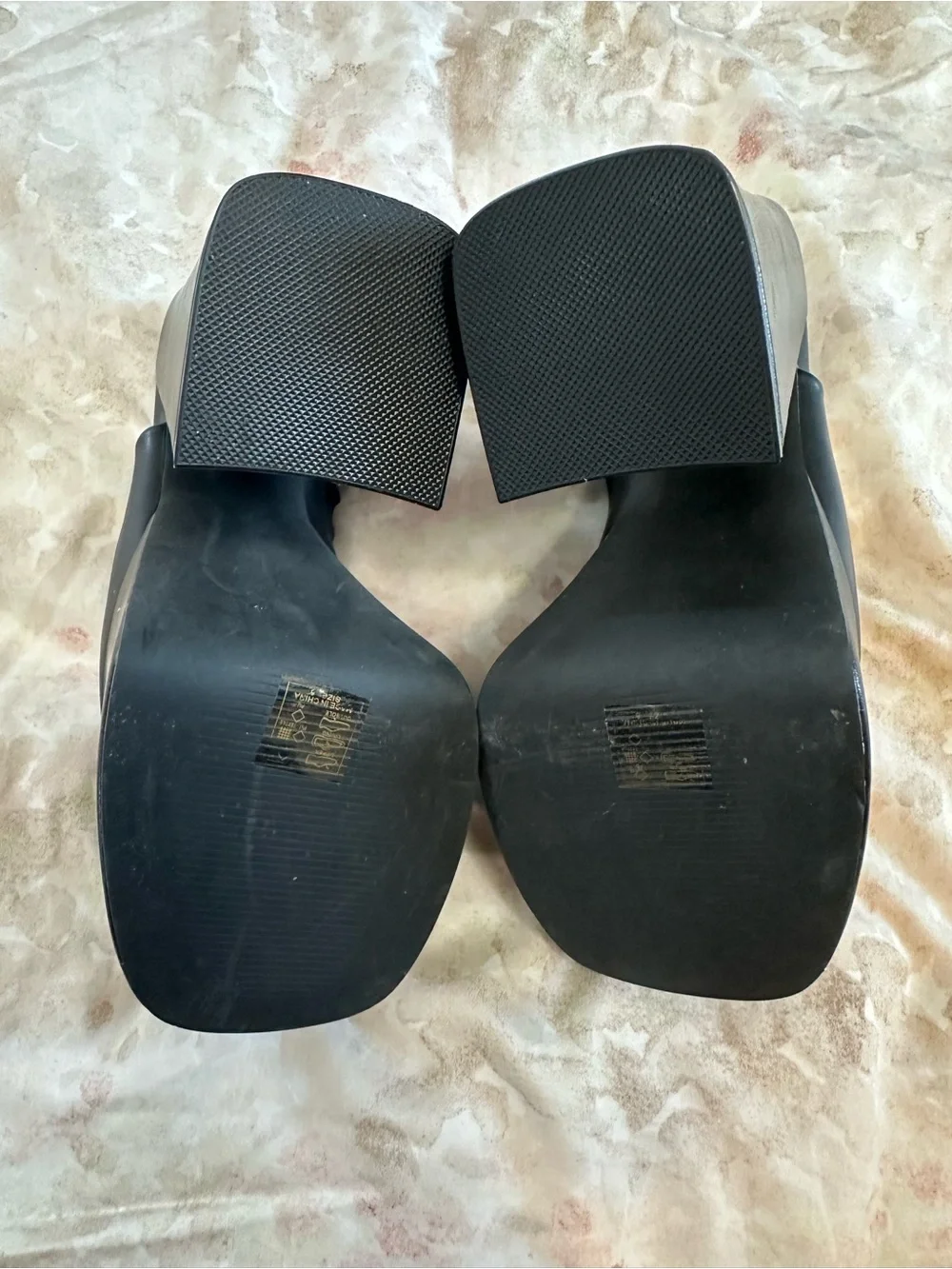 Dolls Kill Black Chunky Platform Mule Heels